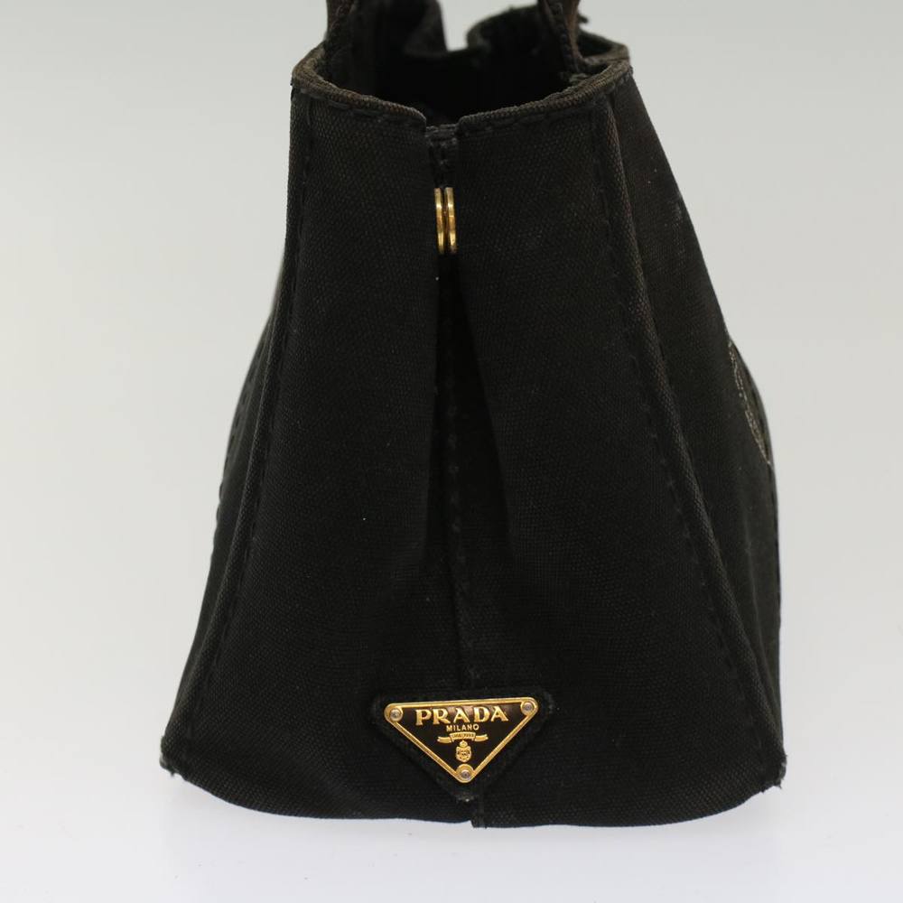 PRADA Canapa PM Hand Bag Canvas Black Auth 48253 - Picture 4 of 16